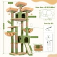thumbnail image 7 of Globlazer 83'' Multi-Level Large Cat Tree Tower for Indoor Cats with Sisal Scratching Post, Hammock & 2 Condos, Green, 7 of 7