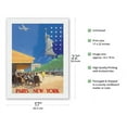 thumbnail image 2 of Paris New York - French Cafe And Statue of Liberty - Vintage Airline Travel Poster by Vincent Guerra c.1951 - Japanese Unryu Rice Paper Art Print (Unframed) 17 x 22 in, 2 of 4