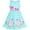 Turquoise Unicorn, variant on Girls Dress Purple Rose Flower Double Bow Tie Party Kids Sundress 4-5