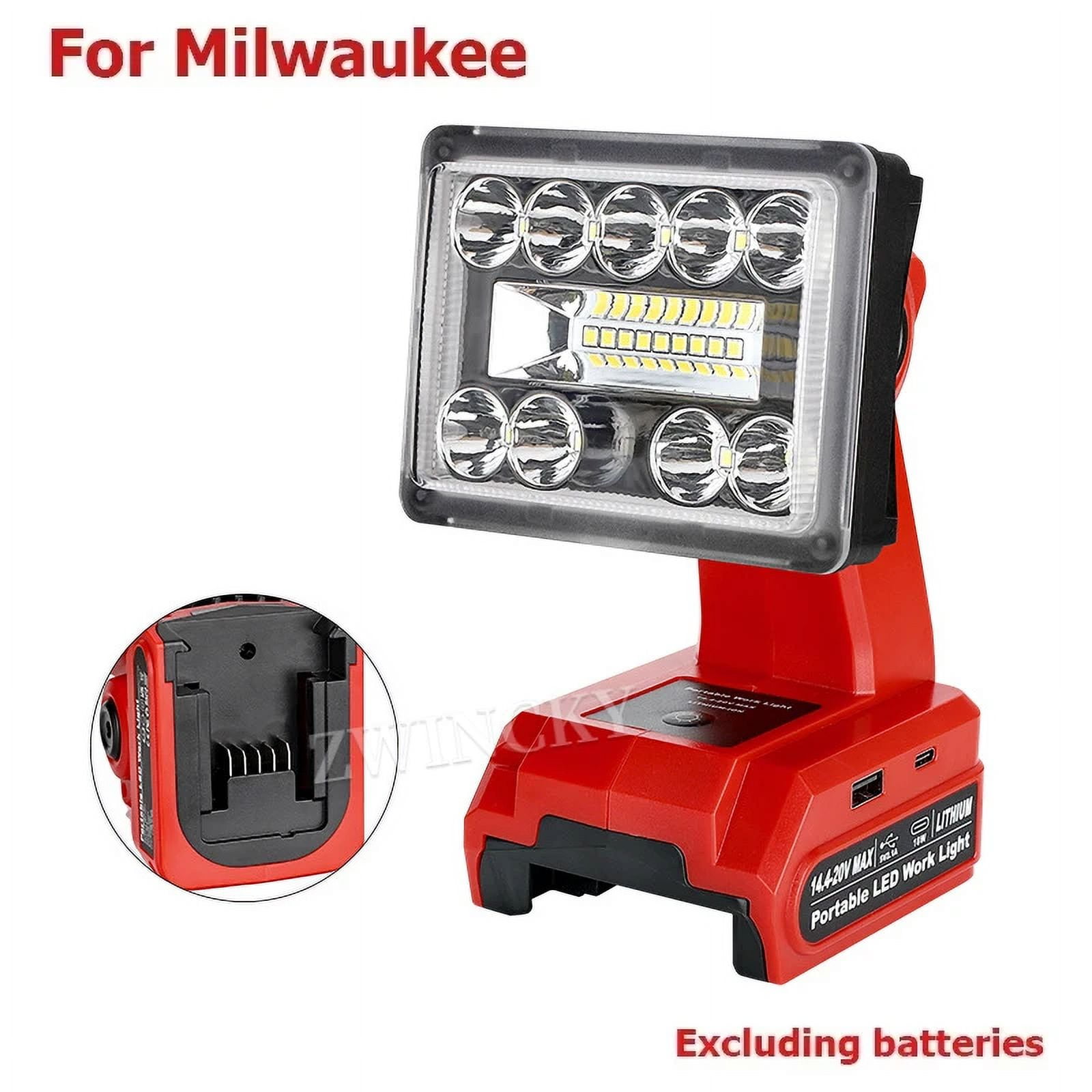 Outdoor Lighting 9W 1000LM Lamp For Makita/Milwaukee/Dewalt/Bosch/Black&Decker/Craftsman/Ryobi 18-20V Lithium Battery Flashlight
