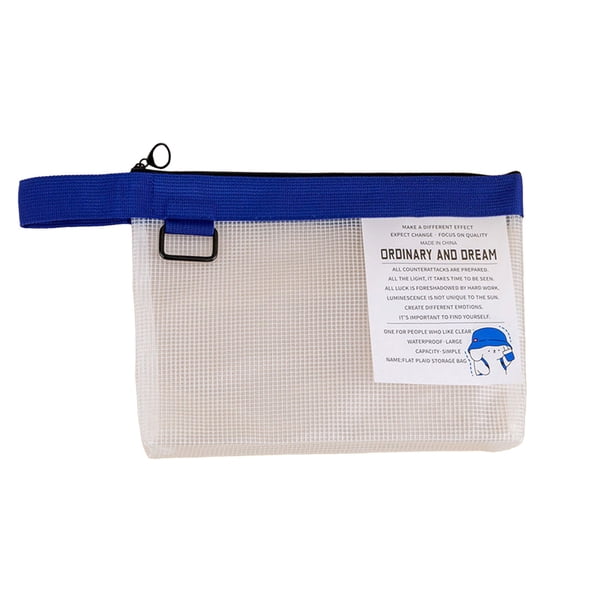 Yhmxh Bolsas de malla con cremallera para archivos con asa, tamaños A4/A5/A6. Bolsas de malla transparentes con cremallera para documentos. Almacenamiento de obras de arte. Organización de juegos d