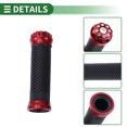 thumbnail image 5 of Unique Bargains 7/8" 22mm 15/16" 24mm Motorcycle Hand Grips Cover Kit Non Slip Aluminum Alloy Rubber Handlebar Cover Black Red 1 Set Rhombus Pattern, 5 of 7
