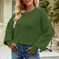thumbnail image 2 of Patlollav Fall Winter Women Long Sleeve Tops,Ladies Retro Knitting Round Neck Sweater, 2 of 6