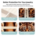 thumbnail image 3 of Rose Leopard Travel Portable Square Necklace Organizer Jewelry Box Earring Holder for Girls and Women - Store Rings, Earrings, Necklaces, Bracelets, and More, 3 of 6