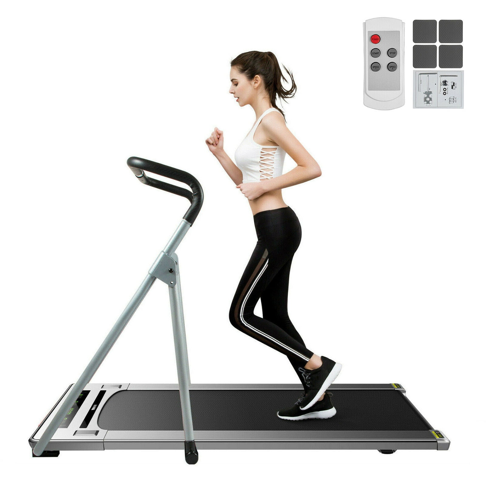 VEVOR 2 in 1 Folding Treadmill 2.5HP Under Desk Running ...