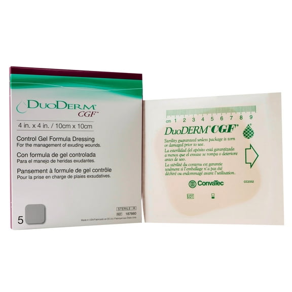 Convatec 187660 Douderm CGF Hydrocolloid Dressing 4" X 4" - Box of 5