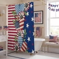 thumbnail image 5 of Independence Day Shower Curtain, 72" x 72", Stripes Stars Heart Flower USA Flag Waterproof Bathroom Curtain Washable Shower Curtain Set with 12 Hooks, 5 of 9
