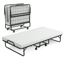 Costway Heavy Duty Foldable Bed Metal Guest Bed Daybed with 4 inch Mattress Memory Foam