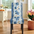 thumbnail image 4 of TSOVTHRID Blue Poppy Floral Print 5 Pcs Chair Protector Cover and Tablecloth Set Stretch Removable Washable 55"x82" Table Cover and Seat Slipcover for Home Hotel Dining Room Banquet Wedding Party, 4 of 7