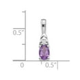 thumbnail image 3 of Auriga 14K White Gold Amethyst Diamond Pendant for Women, 3 of 5