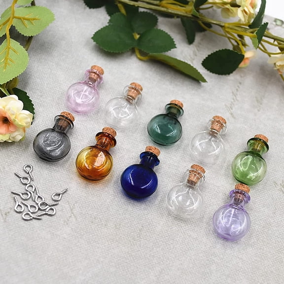 IBASETOY 10pcs Little Jars with Lids Glass for DIY Art Crafts and Wedding Decorations