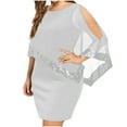 thumbnail image 2 of WMTBSRSW Plus Size Dresses For Curvy Women Cape Dress with Chiffon Overlay Party Cocktail Dresses Summer Casual Beach Bodycon Wedding Guest Dresses, 2 of 7