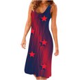thumbnail image 2 of SMihono Robe Maxi Bohème d'Été pour Femmes Grande Taille Mode Féminine Col Rond Sans Manches Robe Imprimée de Plage, 2 of 6