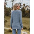 thumbnail image 5 of Chiclily Womens Long Sleeve Shirts Lightweight Pullover Sweaters Blue Large Crew Neck Tunics Tops, 5 of 6