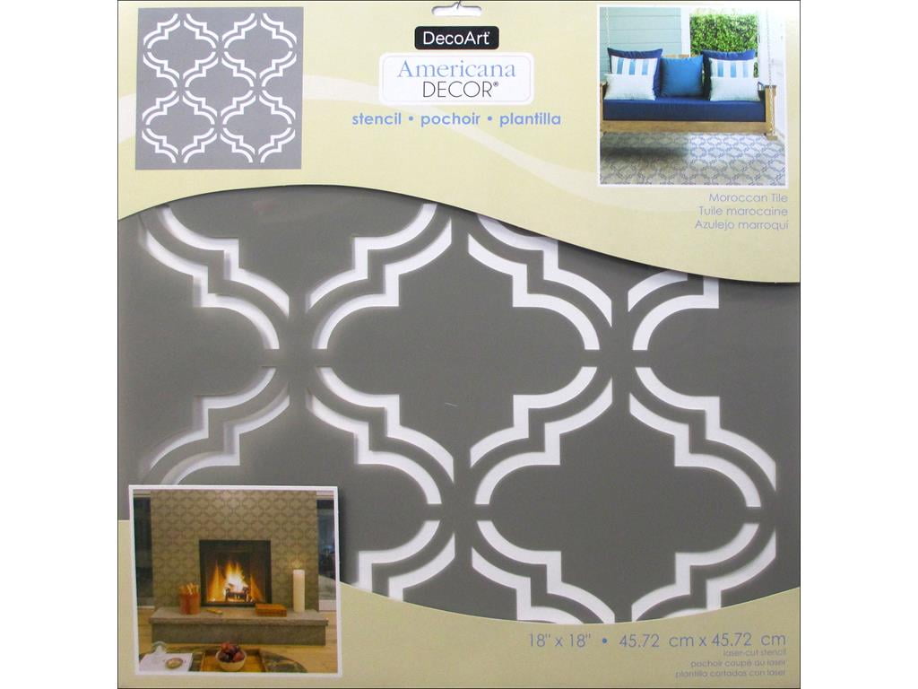 Decoart Americana Decor Stencil 18x18 MorccnTile