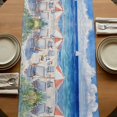 thumbnail image 5 of Sea Wave Blue 90 Inch Table Runner, Coastal Nautical Beach Flower Oil Painting Farmhouse Dresser Scarf Cotton & Linen Tablerunner for Dining/Kitchen Island/Holiday Party Décor 13" x 90", 5 of 9