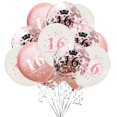 thumbnail image 3 of Juego de 15 globos decorativos de látex con confeti dorado y plateado para celebrar el 16.° cumpleaños, 16 unidades, 3 of 5