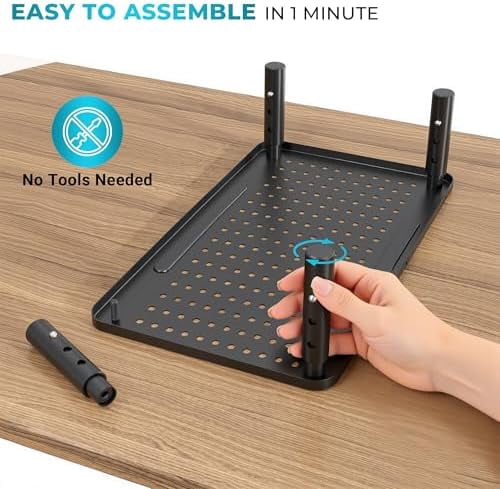 Monitor Stand 2 Pack Height Adjustable Metal Riser with Pen Holder, Black, 14.5” x 9.1”, Ergonomic Desktop Stand for Computer, Printer, Laptop, Adjustable Desk Riser with Cable Management