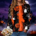 thumbnail image 2 of Duqingm Halloween Shirts for Women 2026 Novelty Funny Print Gothic Tshirts Long Sleeve Crewneck Tops,L, 2 of 7
