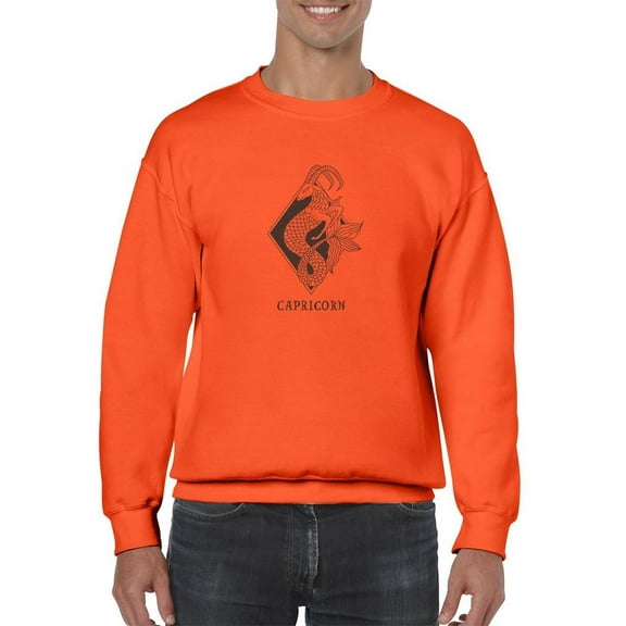 Outline Zodiac Sign Capricorn Sweatshirt Men -Image by Shutterstock, Male 5X-Large