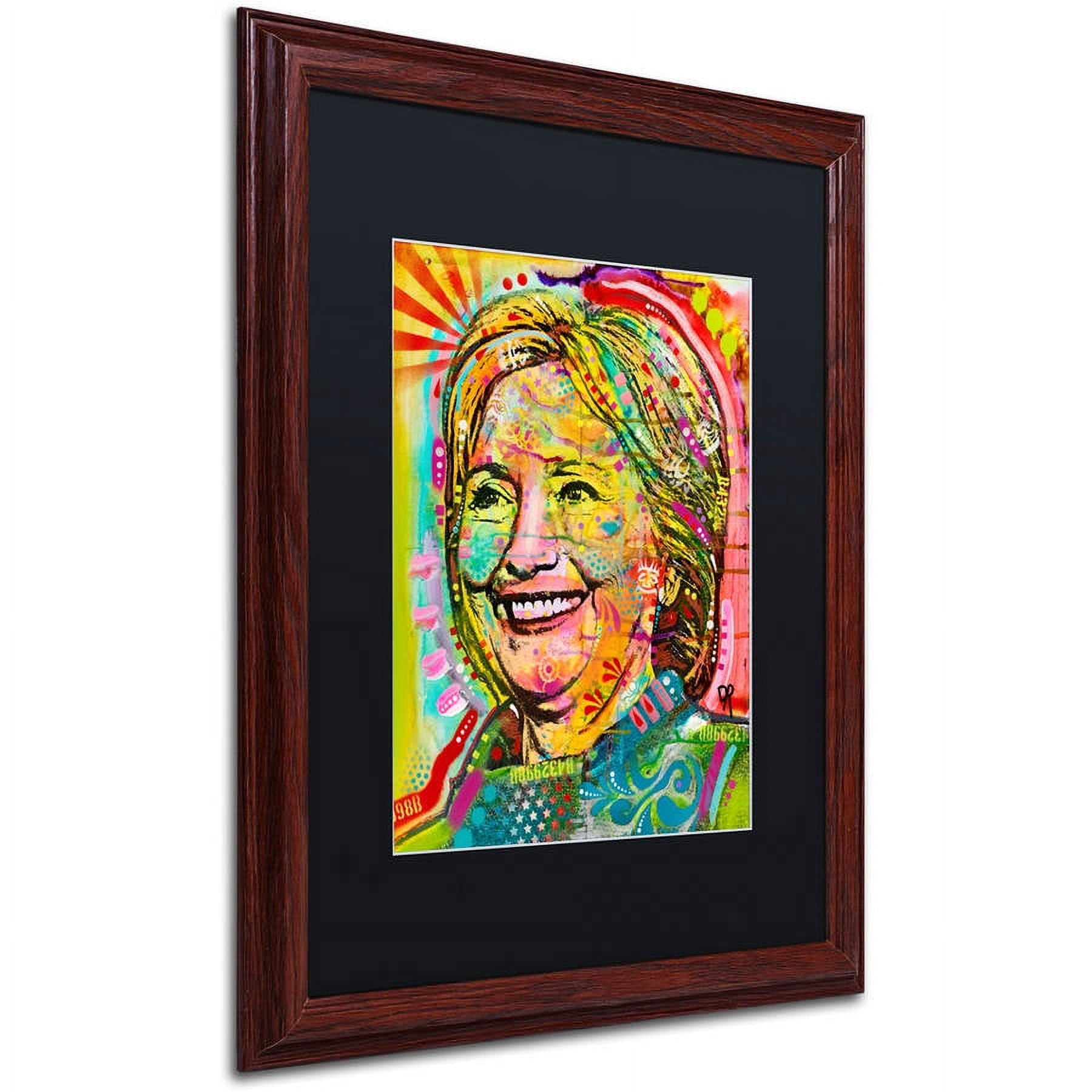 Trademark Fine Art "Hillary" Canvas Art by Dean Russo, Black Matte, Wood Frame