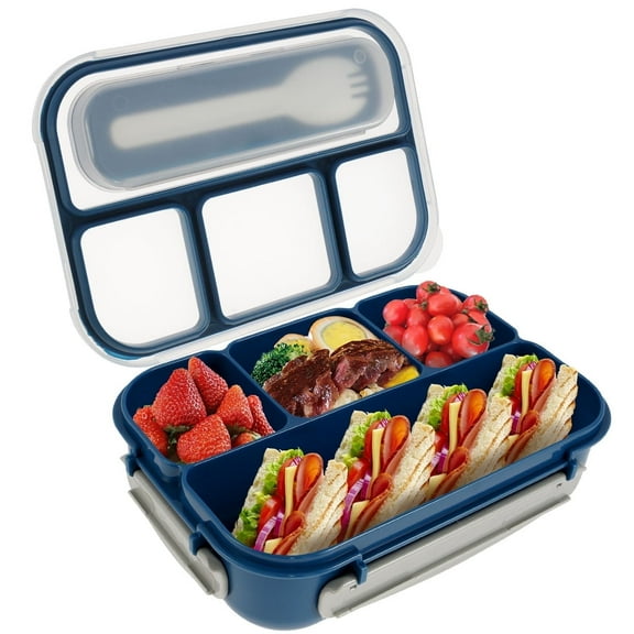 FUYGRCJ Bento Box Adult Lunch Box Containers with 4 Compartments, 1300ML Leak-proof Lunch Box Microwave, Reusable Cake Cups for Dishwasher, Freezer Safe