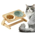 thumbnail image 6 of hengtong Elevated Cat Bowls Raised Pet Bowl Stand Feeder Accessories with 2 Ceramic Bowls Beige Light Green, 6 of 9