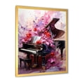 thumbnail image 2 of Designart "Classical Magic of Floral Piano" Music Framed Wall Art - Vintage Purple Music Piano Living Room Framed Canvas Art, 2 of 6