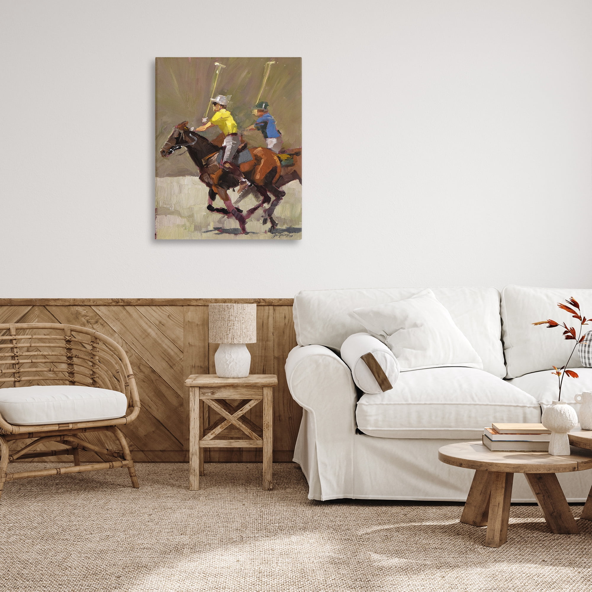 Stupell Industries Galloping Polo Players Animals & Insects Painting Gallery Wrapped Canvas Art Print Wall Art, 30 x 40