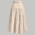 thumbnail image 4 of Women's Long Skirts Flowy High Waist A Line Skirts Summer Pleated Loose Causal Skirts, 2XL, 4 of 5