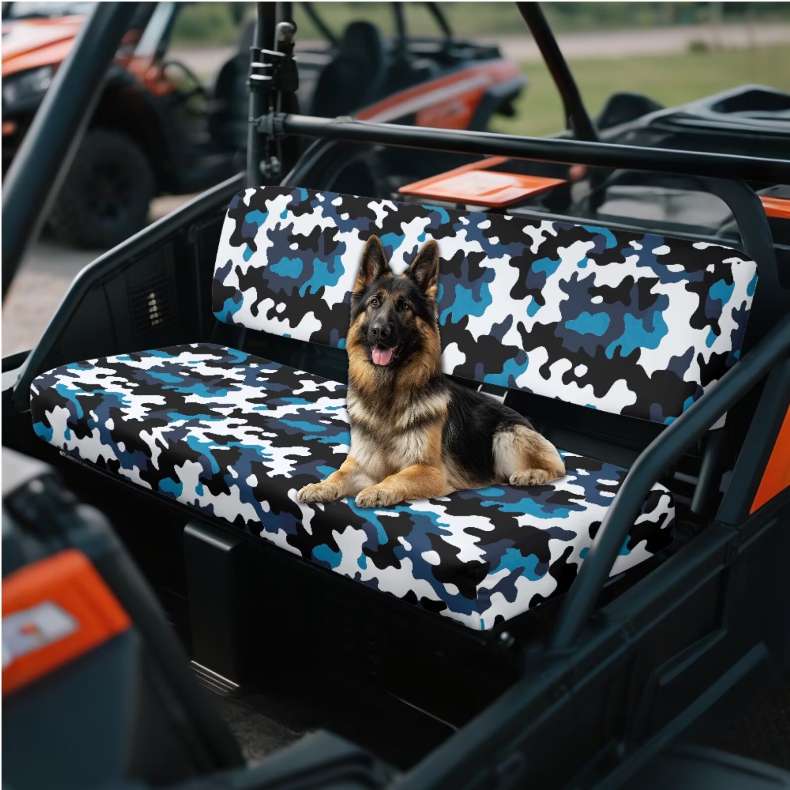 Yuyamidu Blue Camo UTV Bench Seat Cover 2Pcs UTV Covers Replacement 4 Wheeler Accessories Non-Slip All-Weather Protection Fit for Kawasaki Mule 4010 4x4 SE 2018 2017 2016