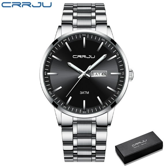 Watches for Men CRRJU Luxury Men Watches Mechanical Automatic Blue Watch Men 30M Waterproof Casual Business luminous Wristwatch