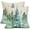 Blue Tree, variant on Watercolor Blue Green Tree Pillow Covers 18x18 Set of 2 Rustic Style Nature Forest Print Decorative Throw Pillows Winter Christmas Square Linen Cushion Case for Home Sofa Couch Bed Outdoor