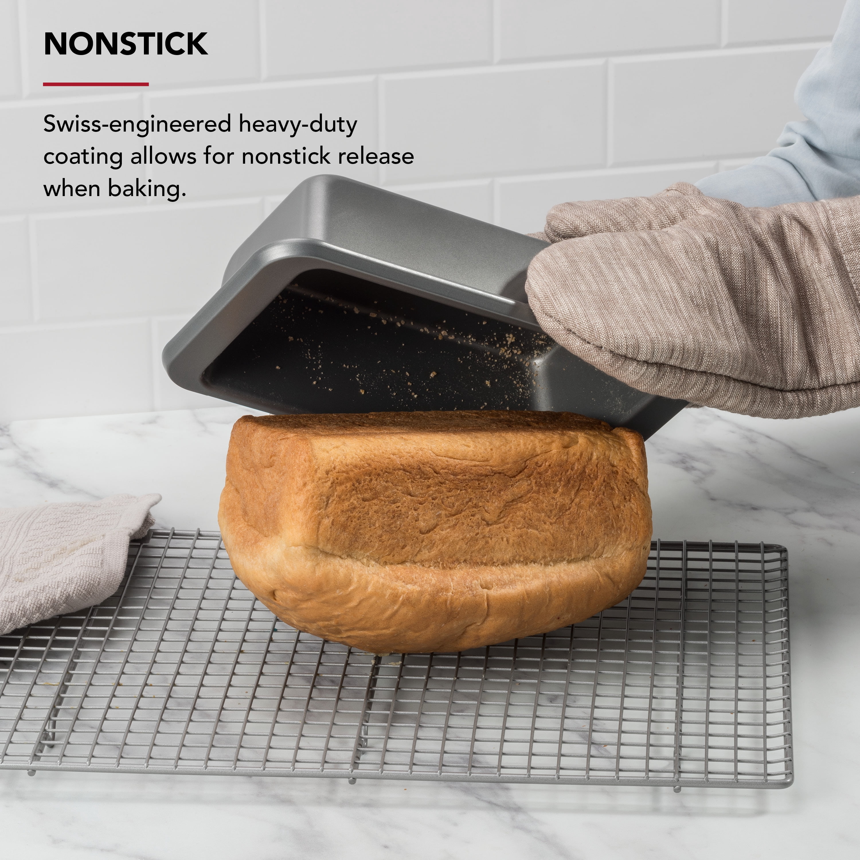 KitchenAid Nonstick Aluminized Steel Nonstick 9x5-inch Bread Loaf Pan, Contour Silver