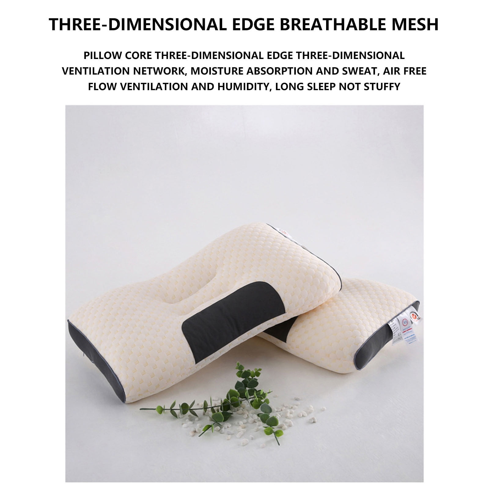 RuWeoMaa 2Pack Bundle Cervical Neck Pillow for Sleeping,Ergonomic Contour Side Sleeper Pillows Perfect for Families,Orthopedic Pillow for Neck Relief Support,Memory Foam Pillows Back Stomach Sleepers
