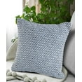 thumbnail image 2 of Ox Bay Hampton 18" x 18" Navy/White Geometric Cotton Adult Decorative Throw Pillow Cover, 2 of 7