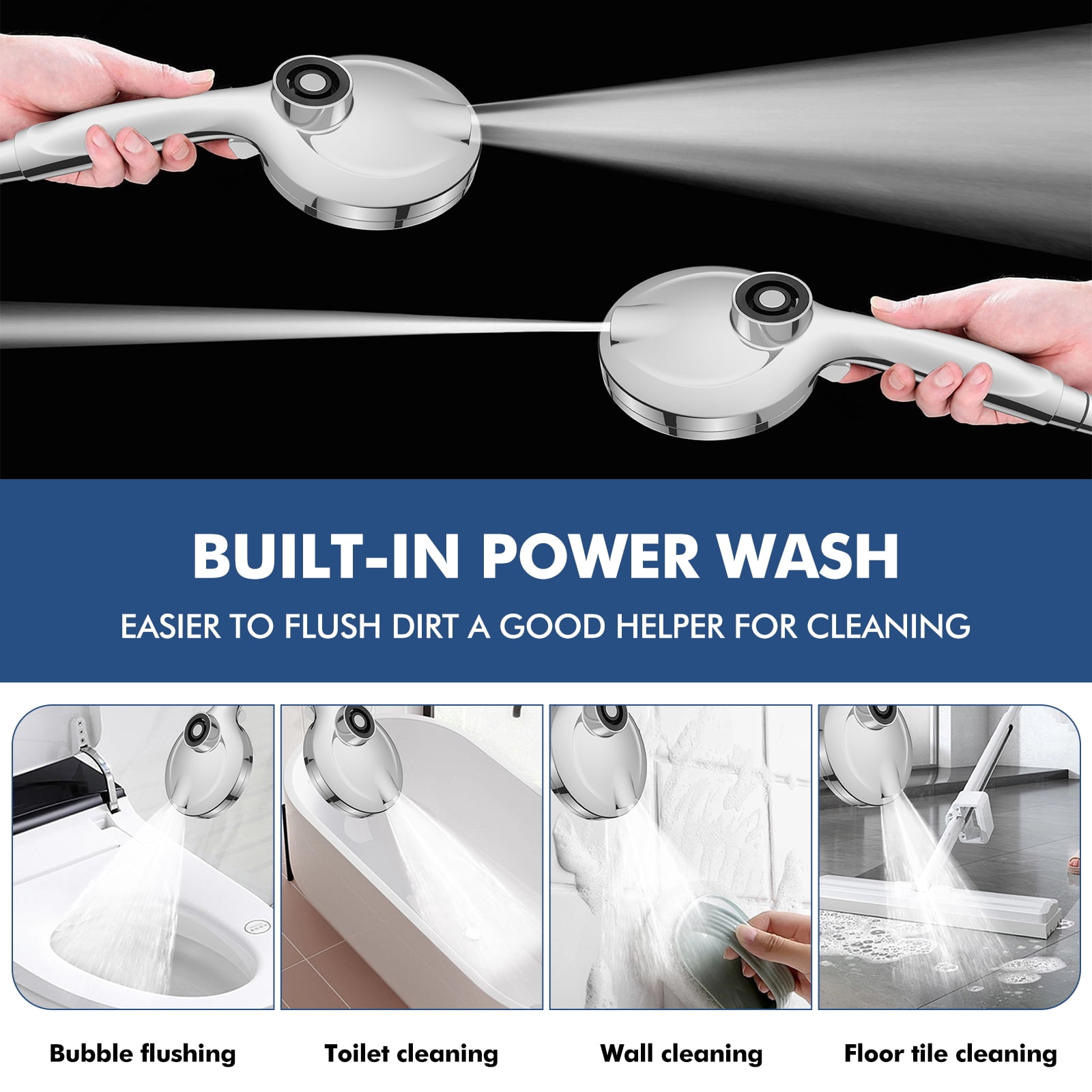 DukLik Magnetic Filtered Shower Head with Handheld 10 Spray Modes Detachable High Pressure Shower Head with 59 inch Hose(Model: 16992)