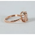thumbnail image 2 of Rag Jewels 2.10 Ctw Emerald Cut Morganite And White Diamond Wedding Anniversary Band Ring 14K Rose Gold Plated 925 Sterling Silver 925 Sterling Silver -4, 2 of 4