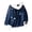 Dark Blue, variant on Jean Jacket Fake Two Piece Hooded Contrast Color Streetwear Spring Autumn Loose Single Breasted Outerwear Coat for Outdoor