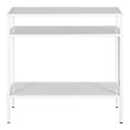thumbnail image 4 of Maklaine Modern / Contemporary 24" Matte White Metal Side Table, 4 of 8