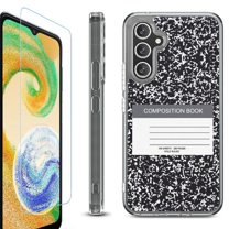 OneToughShield ® Compatible with Samsung Galaxy A15 5G, Shockproof Bumper Phone Case, with Tempered Glass Screen Protector - Composition Book