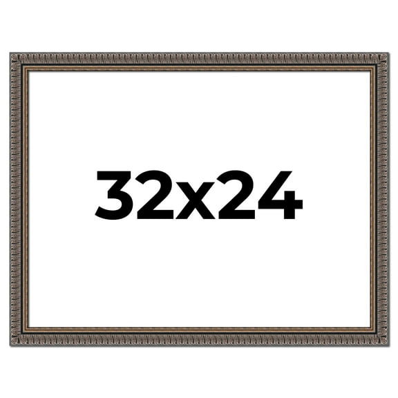 32x24 Frame Black Feather Payton Ornate Solid Wood Picture Frame Width 1.75 Inches | Interior Depth