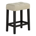 thumbnail image 6 of JERFIT Modern Two-Tone Dining Table Set with Travertine Top and 2 Upholstered Stools, 6 of 8