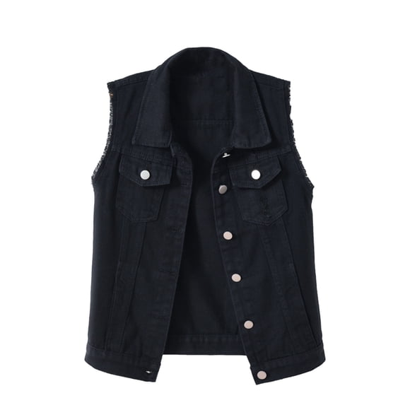 Women's Solid Color Sleeveless Denim Shirt Vest Loose Denim Jacket Top Sequin Too Mens Running Active Crop 4xl Womens Tops Baggy Womens Top 5x Tops for Women Top plus Size Petite Arm Animals Top Dress