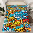 thumbnail image 3 of Feelyou Cartoon Art Twin Sheet Sets for Teens, Vintage Hip Hop Graffiti Twin Fitted Sheet, Game Boy Flat Sheet, Ultra Soft Bedroom Decor, 3 Pieces, 3 of 8