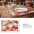 thumbnail image 3 of Placemats Set of 4, Red Ombre Woven Placemat, Linen Place Mats for Kitchen/Dining Tables, Gradient Abstract Art Vintage Washable Table Mats for Party, 3 of 8