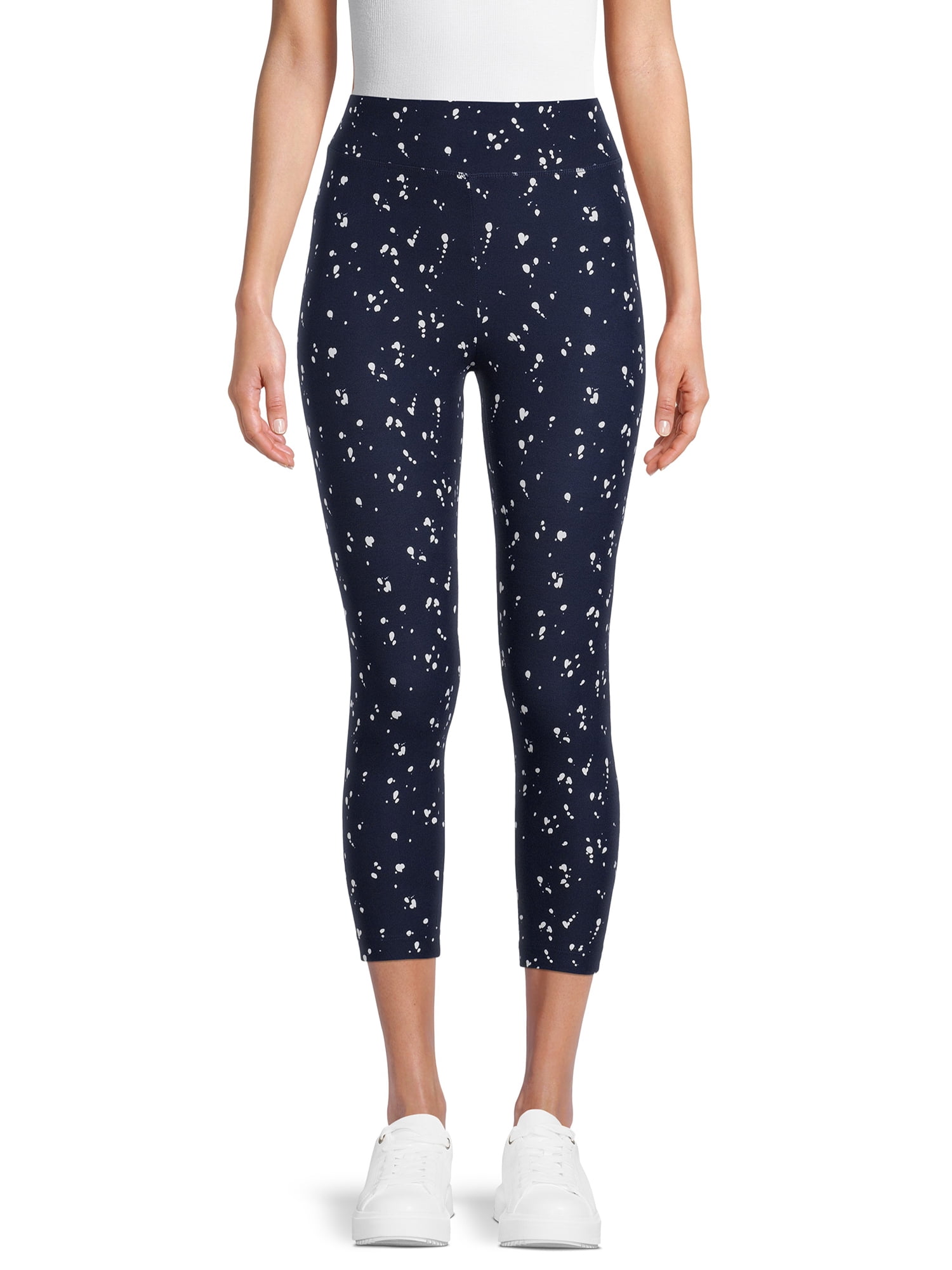 Time and Tru Women's High Rise Knit Capri Leggings