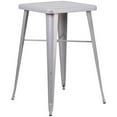 thumbnail image 1 of Pemberly Row Table de Bar Contemporain Carré en Métal de 28 Pouces en Argent, 1 of 1
