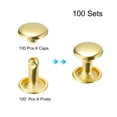 thumbnail image 3 of 100 Sets Leather Rivets 10x10mm Double Cap Rivets Gold Tone, 3 of 6