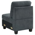 thumbnail image 2 of Seh Armless Modular Sofa Chair with Plush Cushions- Soft Dark Gray Fabric, 2 of 5